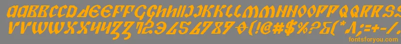PiperPieBoldItalic-Schriftart – Orangefarbene Schriften auf grauem Hintergrund