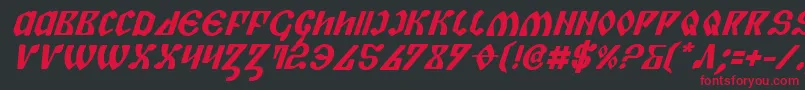 PiperPieBoldItalic Font – Red Fonts on Black Background