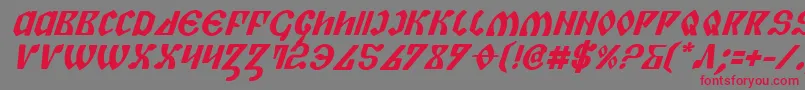 PiperPieBoldItalic-Schriftart – Rote Schriften auf grauem Hintergrund