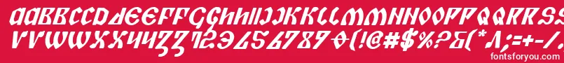 PiperPieBoldItalic Font – White Fonts on Red Background