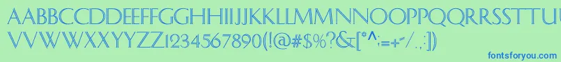 Delphianc Font – Blue Fonts on Green Background