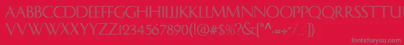 Delphianc Font – Gray Fonts on Red Background