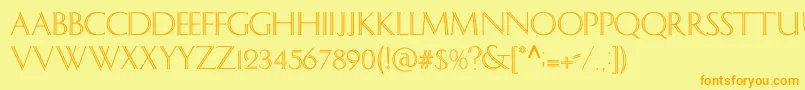 Delphianc Font – Orange Fonts on Yellow Background