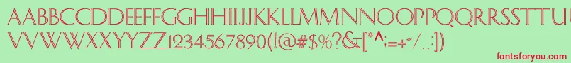 Delphianc Font – Red Fonts on Green Background