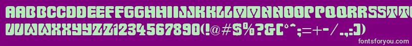 DyeCutRegular Font – Green Fonts on Purple Background