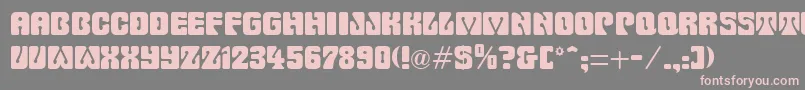 フォントDyeCutRegular – 灰色の背景にピンクのフォント