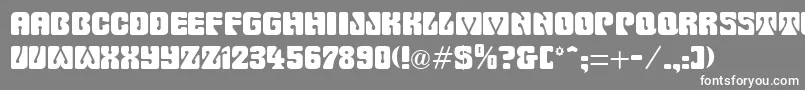 フォントDyeCutRegular – 灰色の背景に白い文字