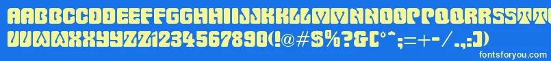 DyeCutRegular Font – Yellow Fonts on Blue Background