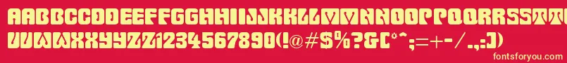 DyeCutRegular Font – Yellow Fonts on Red Background