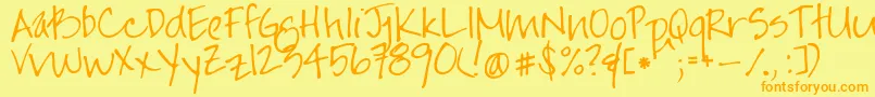 Jayneprintyoff Font – Orange Fonts on Yellow Background