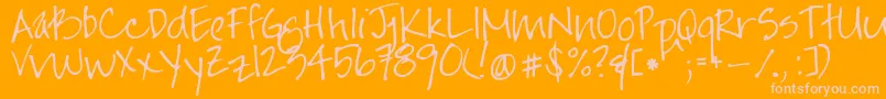 Jayneprintyoff Font – Pink Fonts on Orange Background