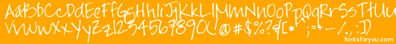 Jayneprintyoff Font – White Fonts on Orange Background