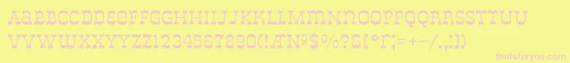 DeLouisvilleBold-Schriftart – Rosa Schriften auf gelbem Hintergrund