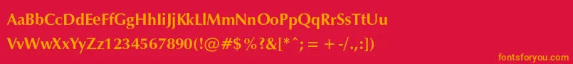 フォントExylecBold – 赤い背景にオレンジの文字