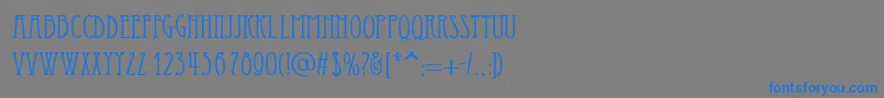 Essediai-Schriftart – Blaue Schriften auf grauem Hintergrund