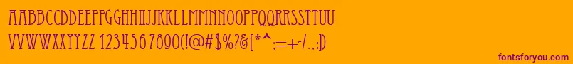 フォントEssediai – オレンジの背景に紫のフォント