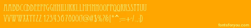 Essediai-fontti – keltaiset fontit oranssilla taustalla