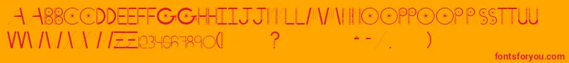 Notcheight-Schriftart – Rote Schriften auf orangefarbenem Hintergrund