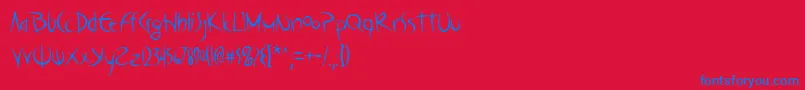 Poseiaoe Font – Blue Fonts on Red Background