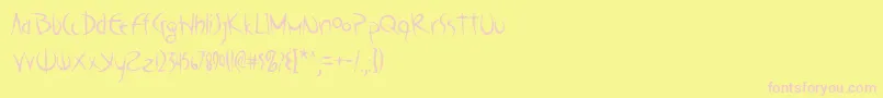 Poseiaoe Font – Pink Fonts on Yellow Background