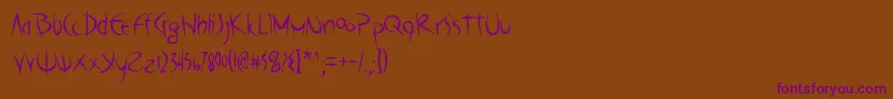 Poseiaoe-fontti – violetit fontit ruskealla taustalla