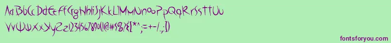 Poseiaoe-fontti – violetit fontit vihreällä taustalla