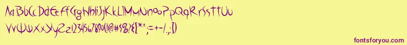 Poseiaoe-fontti – violetit fontit keltaisella taustalla