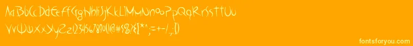 Poseiaoe Font – Yellow Fonts on Orange Background