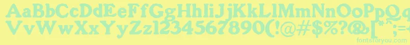 GorillaBlack Font – Green Fonts on Yellow Background