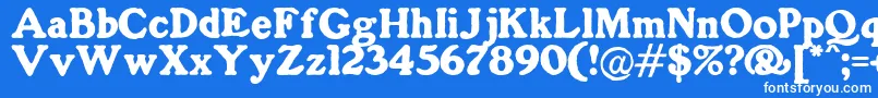 GorillaBlack-Schriftart – Weiße Schriften auf blauem Hintergrund