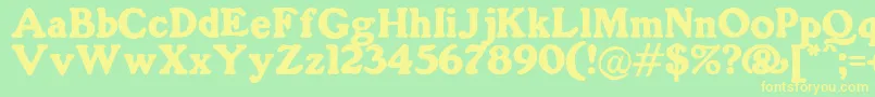 GorillaBlack Font – Yellow Fonts on Green Background