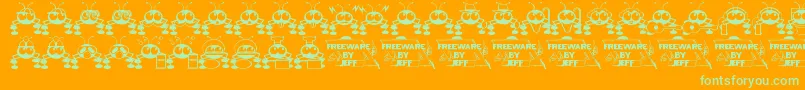 フォントDntbugme – オレンジの背景に緑のフォント