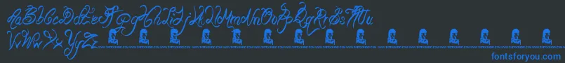 BeautyPagent Font – Blue Fonts on Black Background