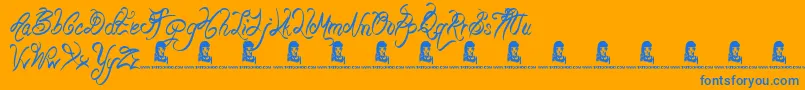 BeautyPagent Font – Blue Fonts on Orange Background