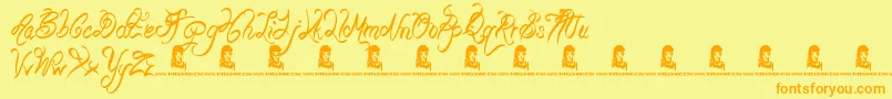 BeautyPagent Font – Orange Fonts on Yellow Background