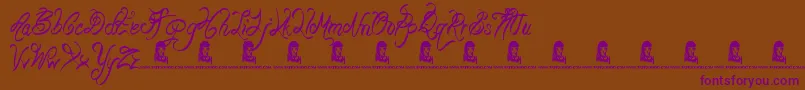 BeautyPagent Font – Purple Fonts on Brown Background