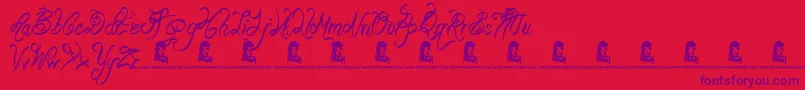 BeautyPagent Font – Purple Fonts on Red Background