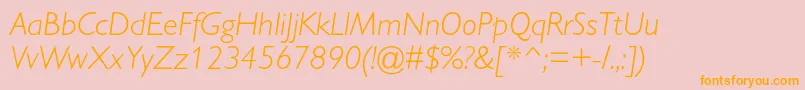 GillsanslightcItalic Font – Orange Fonts on Pink Background