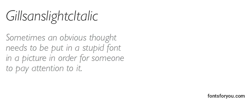 Review of the GillsanslightcItalic Font