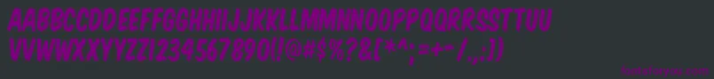 Czcionka Komtit – fioletowe czcionki na czarnym tle