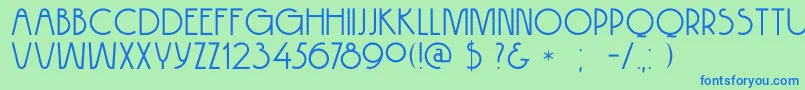 DkHokitika Font – Blue Fonts on Green Background