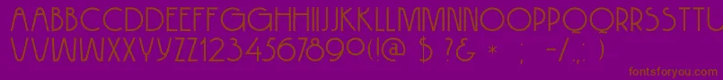 DkHokitika-Schriftart – Braune Schriften auf violettem Hintergrund