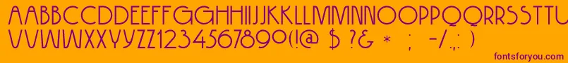 DkHokitika-Schriftart – Violette Schriften auf orangefarbenem Hintergrund