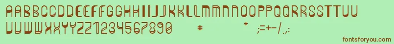 Zero Font – Brown Fonts on Green Background