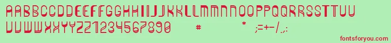 Zero Font – Red Fonts on Green Background