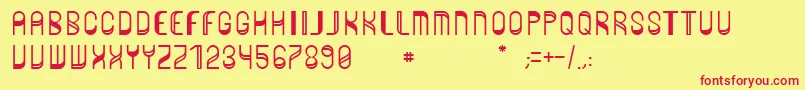 Zero Font – Red Fonts on Yellow Background