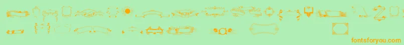 Freeribbons-Schriftart – Orangefarbene Schriften auf grünem Hintergrund