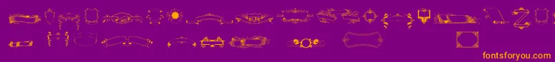 Freeribbons-fontti – oranssit fontit violetilla taustalla