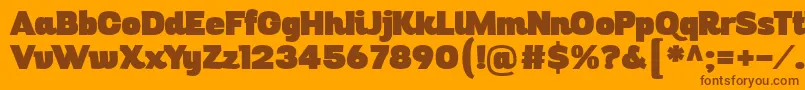 DigitalinoRev11 Font – Brown Fonts on Orange Background