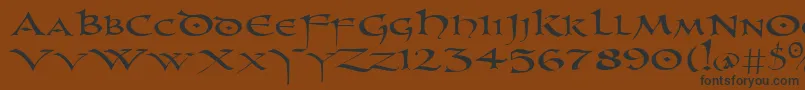 Uncl Font – Black Fonts on Brown Background